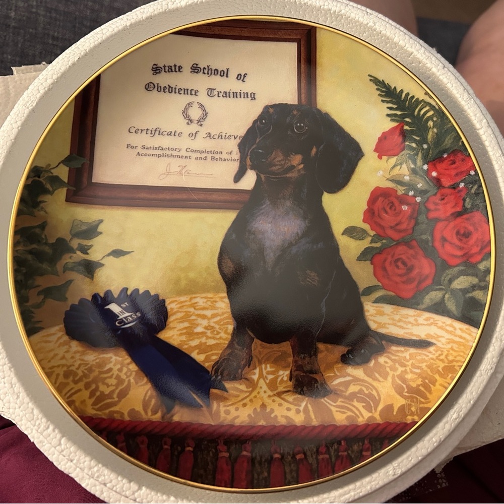 Danbury Mint Daschund Plate